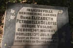OELOEFSE Elizabeth Petronella nee VOSLOO 1827-1921
