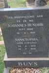 BUYS Johannes Hendrik 1869-1931 & Anna Sophia COETZEE 1870-1942