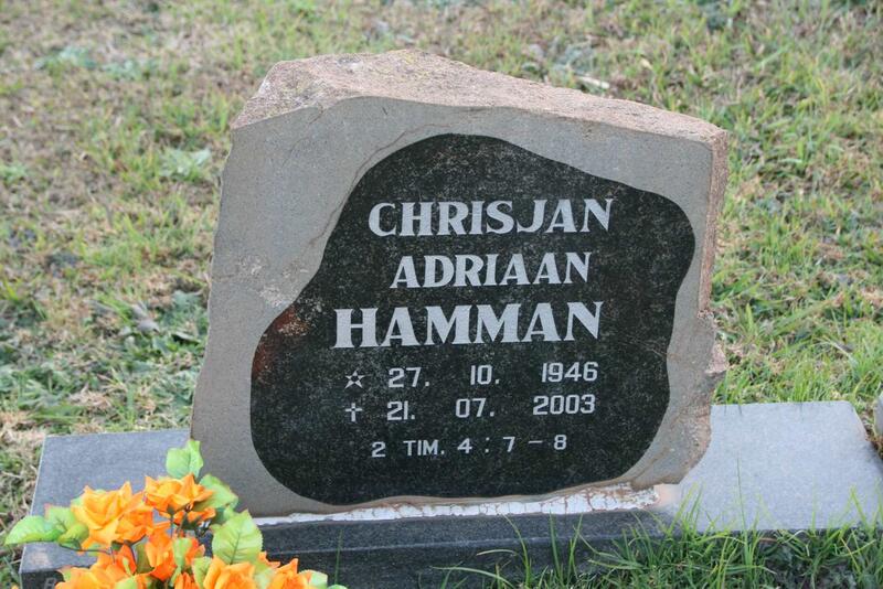 HAMMAN Chrisjan Adriaan 1946-2003