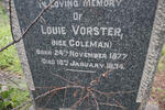 VORSTER Louie nee COLEMAN 1877-1934