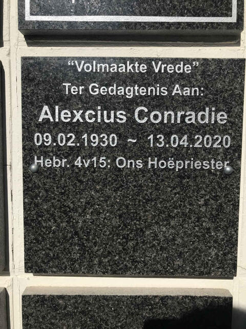CONRADIE Alexcius 1930-2020