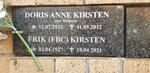 KIRSTEN F.B.C. 1927-2021 & Doris Anne HUDSON 1932-2012