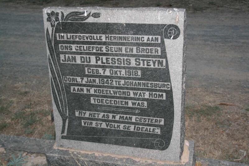 STEYN Jan du Plessis 1918-1942