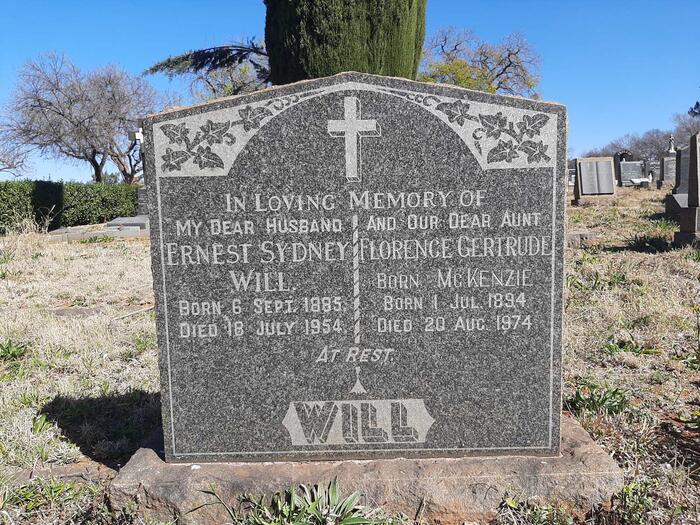 WILL Ernest Sydney 1885-1954 & Florence Gertrude McKENZIE 1894-1974