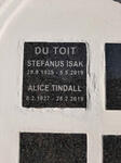 TOIT Stephanus Isak, du 1925-2019 & Alice Tindall 1927-2019