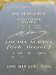 SCHWARZ Siegfried Fritz 1935-2004 & Louisa Aletta DREYER 1932-