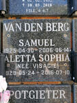 BERG Samuel, van den 1925-2006 & Aletta Sophia VISAGIE 1929-2016