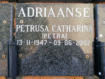 ADRIAANSE Petrusa Catharina 1947-2002