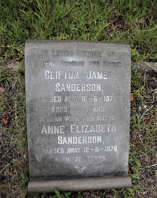 SANDERSON Clifton James -1970 & Anne Elizabeth -1979