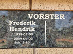 VORSTER Frederik Hendrik 1938-2009