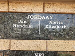 JORDAAN Jan Hendrik 1918-2001 & Aletta Elizabeth 1920-2018