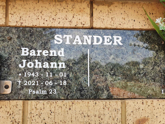 STANDER Barend Johann 1943-2021