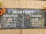 MOSTERT Albertus J. du T. 1927-2006 & Clasina J.M. 1930-2011