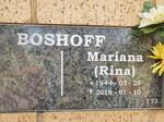 BOSHOFF Mariana 1944-2019