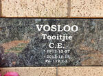VOSLOO Tooitjie C.E. 1912-2013