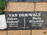 WALT Johan Samuel, van der 1929-2004 & Maria Elizabeth 1931-2013