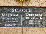 SCHOLL Siegfried 1934-2008 & Dorathea Elizabeth 1927-2020