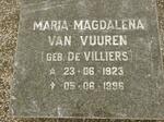 VUUREN Maria Magdalena, van nee DE VILLIERS 1923-1996