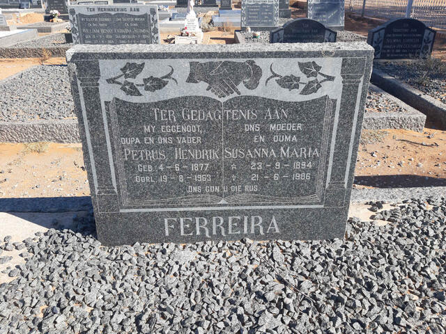 FERREIRA Petrus Hendrik 1877-1963 & Susanna Maria 1894-1986