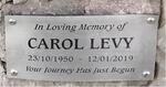 LEVY Carol 1950-2019