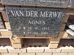 MERWE Agnes, van der 1915-2001