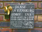 RENSBURG Kobie, Janse van 1935-2015 & Ina 1938-2019