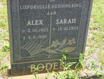 BODEN Alex 1903-1988 & Sarah 1903-