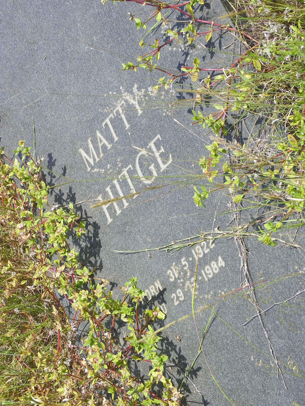 HITGE Matty 1922-1984