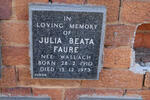 FAURE Julia Beata nee WALLACH 1910-1973