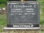MACDONALD Alexander 1879-1955 & Honora 1880-1955
