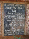 TAIT Andrew Roy 1893-1958 & Helen Paterson 1894-1960