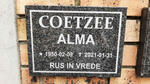 COETZEE Alma 1950-2021