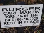 BURGER Carl Martin 1948-2020