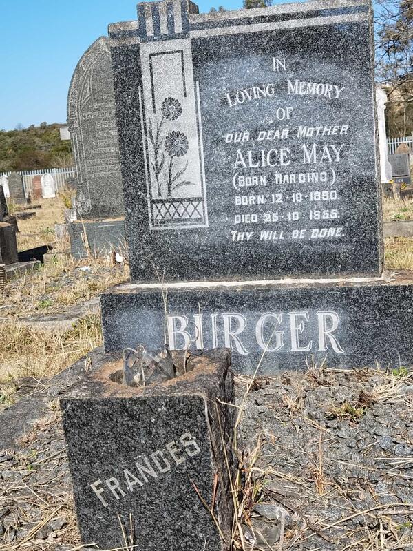 BURGER Alice May nee HARDING 1880-1955