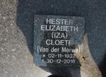 CLOETE Hester Elizabeth nee VAN DER MERWE 1932-2018