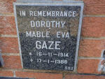 GAZE Dorothy Mable Eva 1914-1988