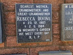 IRVINE Rebecca 1907-1984