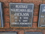 JACKSON Beatrice Wilhelmina 1893-1984