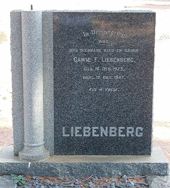 LIEBENBERG Gawie F. 1923-1947