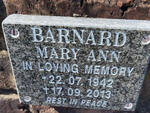 BARNARD Mary Ann 1942-2013