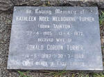 TURNER Ronald Gordon 1897-1968 & Kathleen Noel Melbourne TAINTON 1905-1972