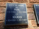 ? Papa 1921-1986 & Maman 1931-1987