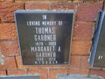 GARDNER Thomas 1878-1963 & Margaret A. 1880-1975