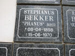 BEKKER Stephanus 1898-1970