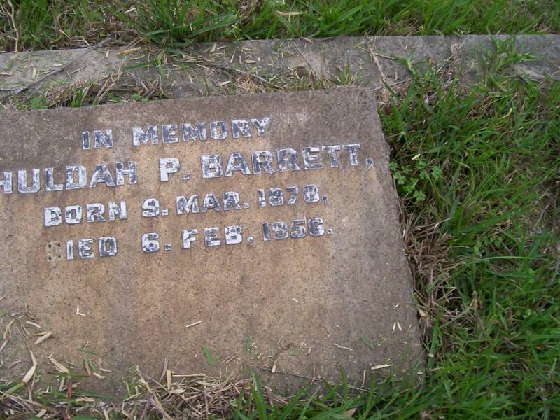 BARRETT Huldah P. 1878-1956