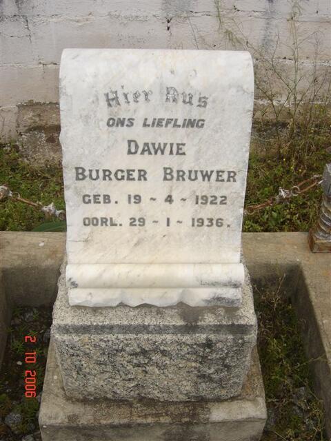 BRUWER Dawie Burger 1922-1936