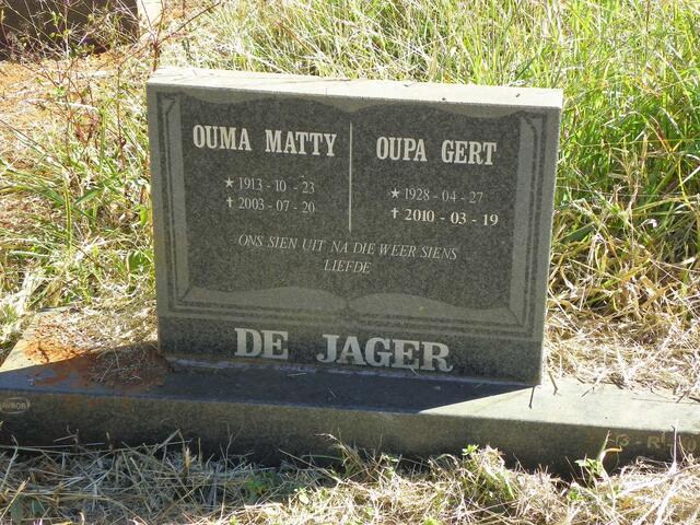 JAGER Gert, de 1928-2010 & Matty 1913-2003