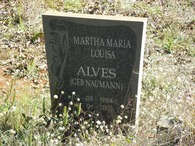ALVES Martha Maria Louisa nee NAUMANN 1904-2002