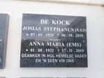 KOCK Josias Stephanus, de 1929-2010 & Anna Maria 1932-2019