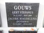 GOUWS Gert Stefanus 1935-2009 & Jacoba Magdalena BOTHMA 1937-2019